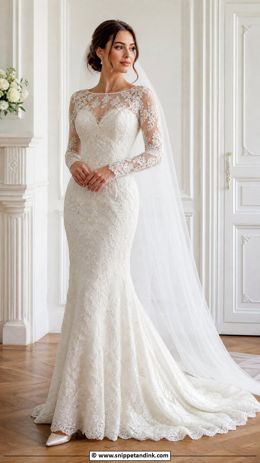 Lace Wedding Dress With Pearl Details - Snippet and Ink - 35 Lace Wedding Dress Ideas