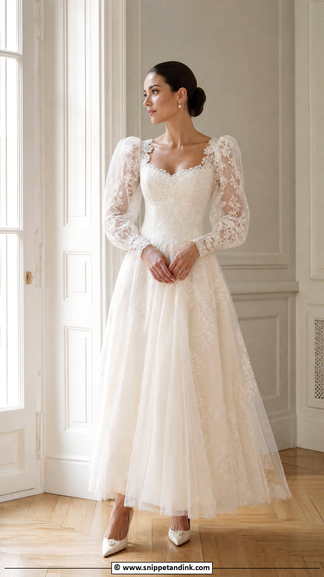 Lace Wedding Dress With Puff Sleeves - Snippet and Ink - 35 Lace Wedding Dresses