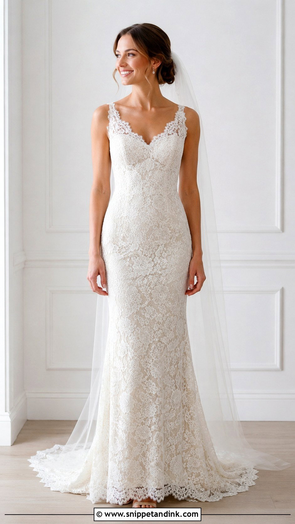 Lace Wedding Dress With Scalloped Hem - Snippet and Ink - 30 Vintage Lace Wedding Dress Ideas