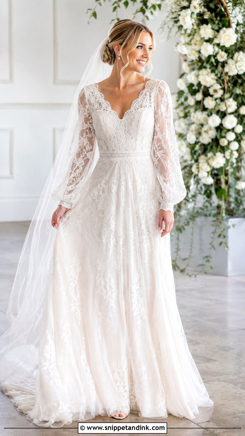 Lace Wedding Dress With Sleeves - Snippet and Ink - 25 Elegant Lace Wedding Dress Ideas
