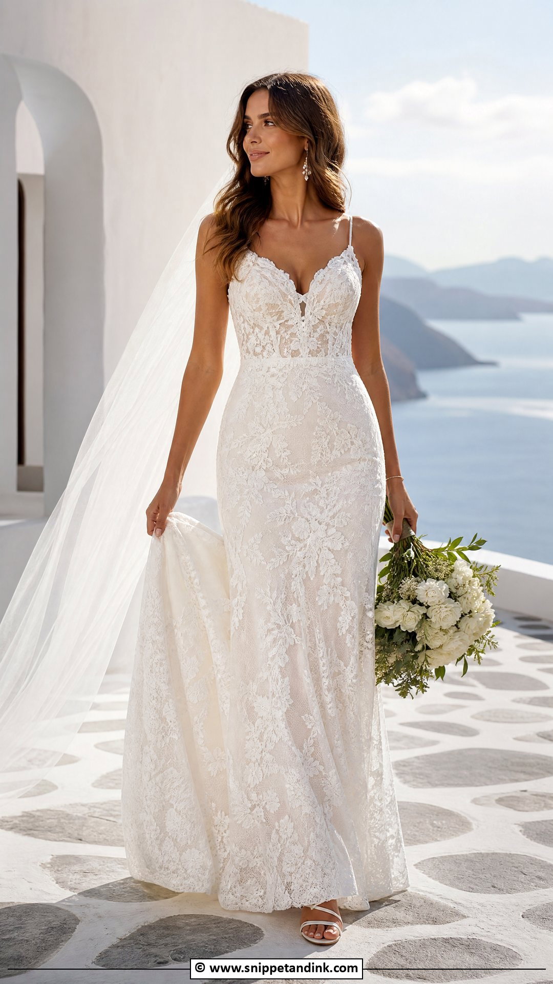 Lace Wedding Dress With Spaghetti Straps - Snippet and Ink - 35 Lace Wedding Dresses