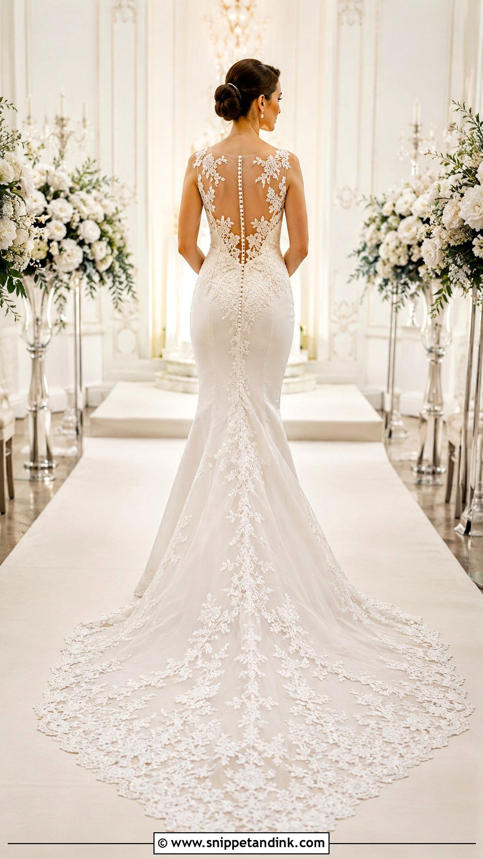 Lace Wedding Dress With Train - Snippet and Ink - 25 Bridal Lace Ideas