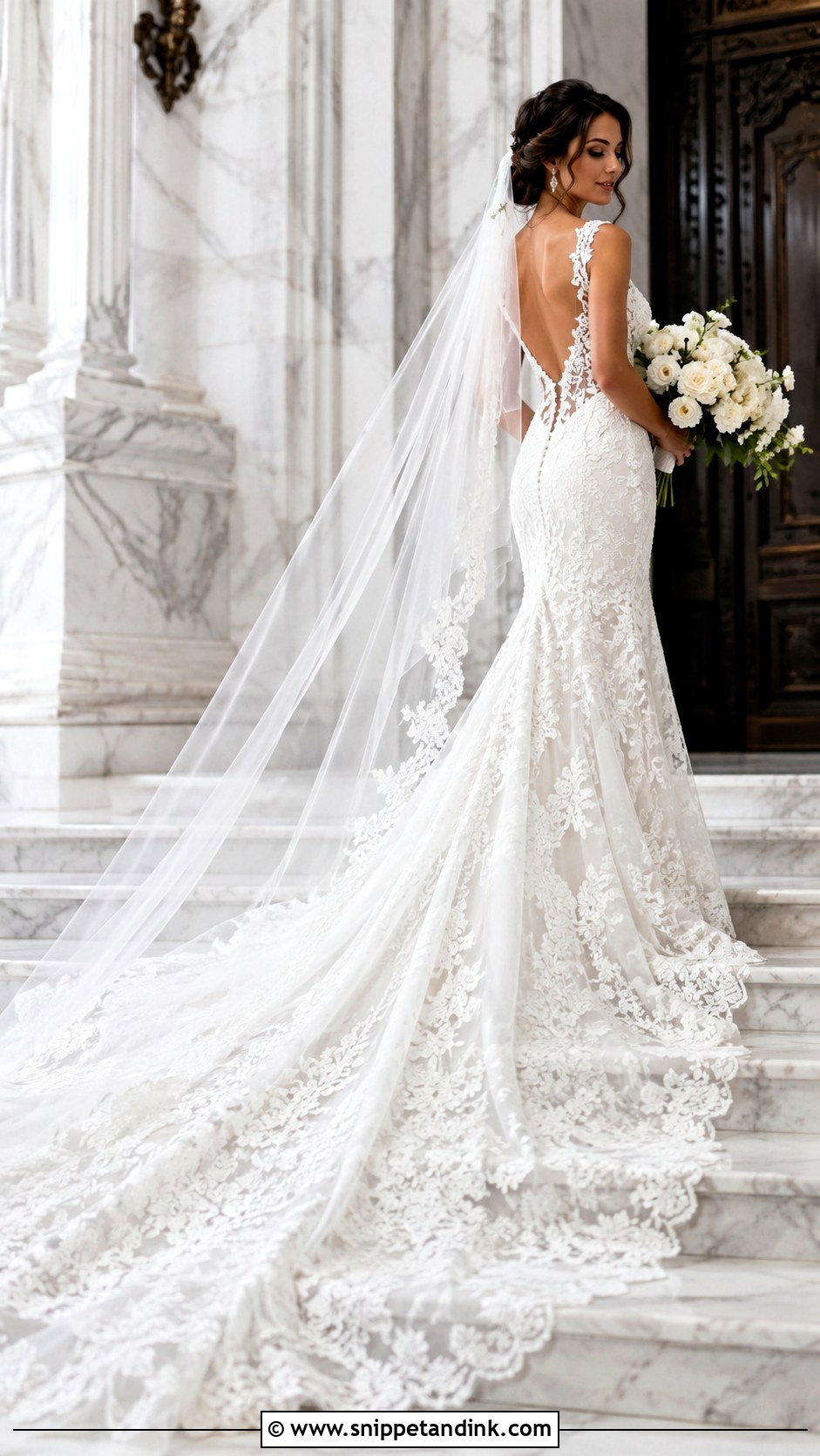 Lace Wedding Dress With Train - Snippet and Ink - 25 Elegant Lace Wedding Dress Ideas