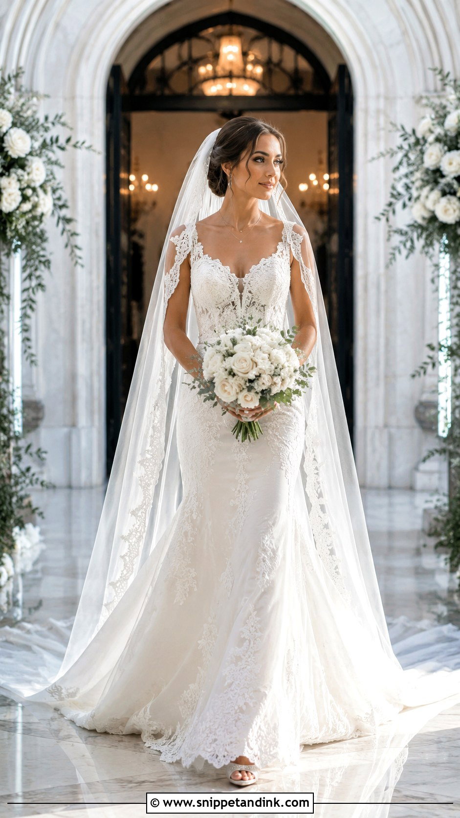 Lace Wedding Dress With Train - Snippet and Ink - 25 Romantic Lace Wedding Dress Ideas