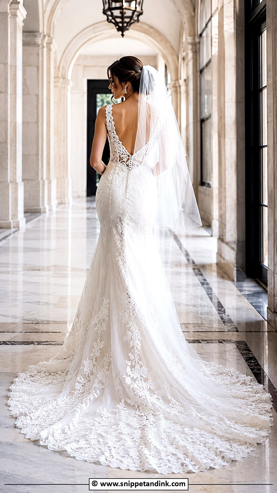 Lace Wedding Dress With Train - Snippet and Ink - 25 Lacy Wedding Dresses