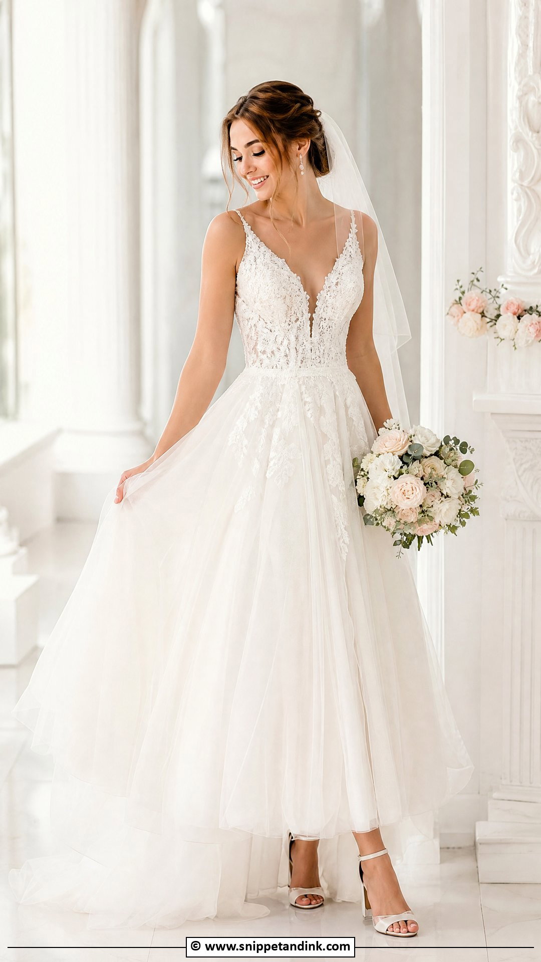 Lace Wedding Dress With Tulle Skirt - Snippet and Ink - 35 Lace Wedding Dresses