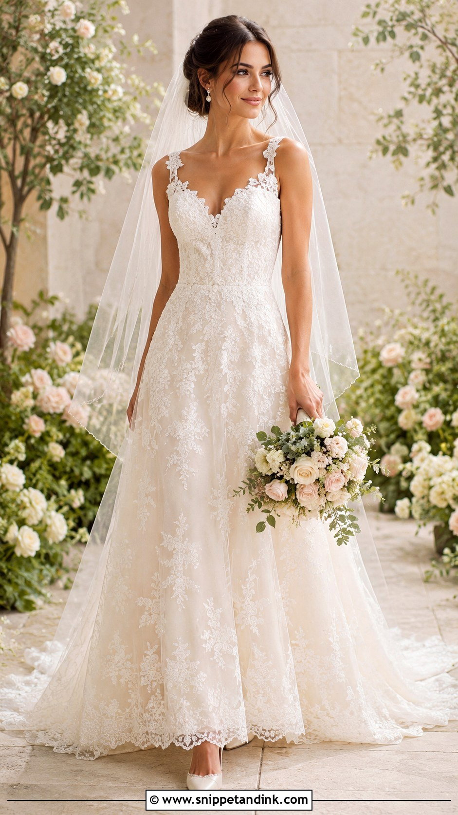 Lace Wedding Dress With Veil - Snippet and Ink - 25 Dress Design for Wedding Ideas
