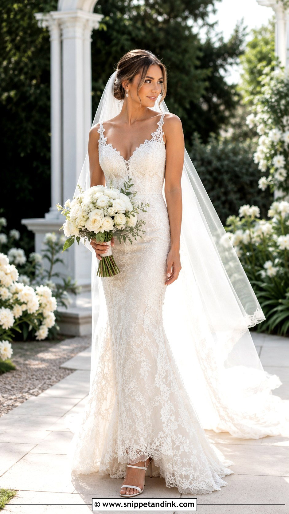 Lace Wedding Dress With Veil - Snippet and Ink - 25 Special Wedding Dress Ideas