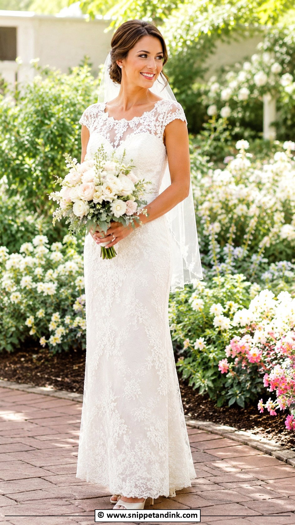 Lace Wedding Gown With Cap Sleeves - Snippet and Ink - 25 Lace Wedding Gown Ideas