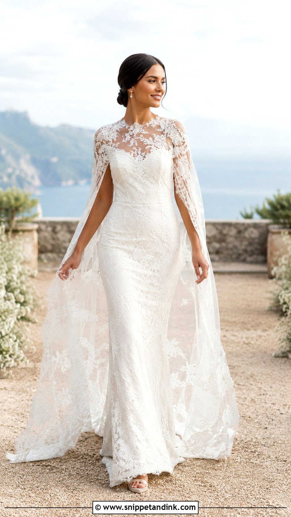 Lace Wedding Gown With Cape - Snippet and Ink - 25 Lace Wedding Gowns