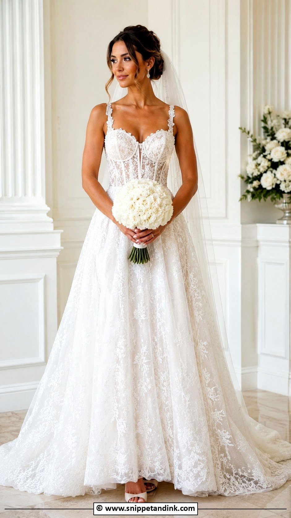 Lace Wedding Gown With Corset Bodice - Snippet and Ink - 25 Lace Wedding Gown Ideas