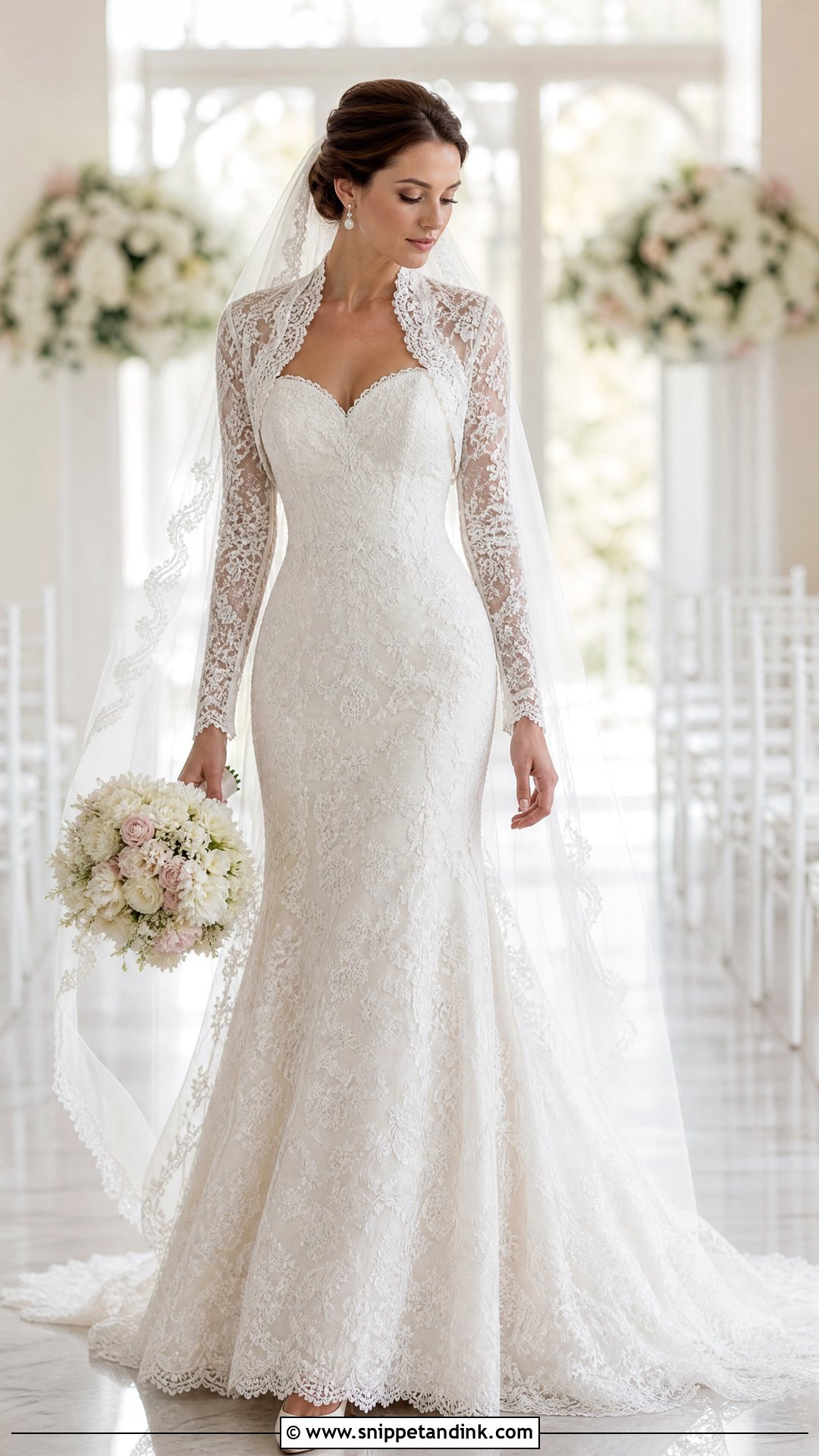 Lace Wedding Gown With Detachable Bolero - Snippet and Ink - 25 Two Way Wedding Gown Ideas