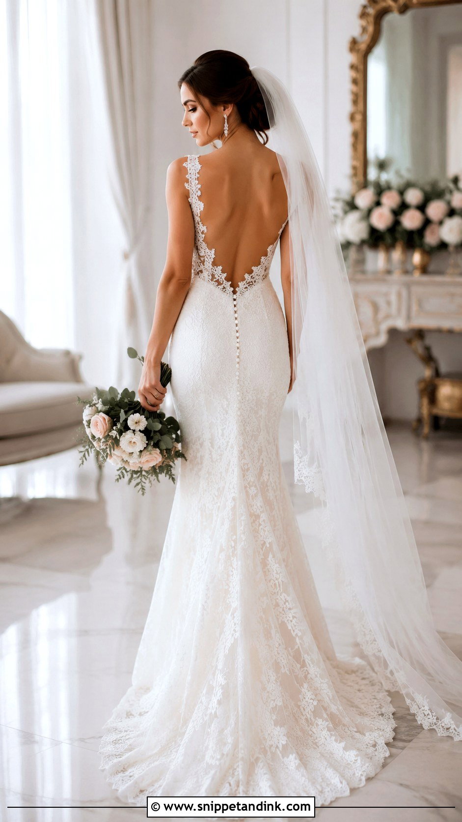 Lace Wedding Gown With Open Back - Snippet and Ink - 25 Lace Wedding Gowns