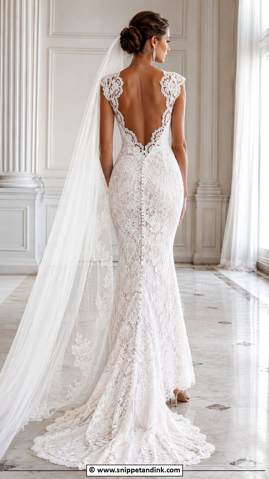 Lace Wedding Gown With Open Back - Snippet and Ink - 25 Lace Wedding Gown Ideas
