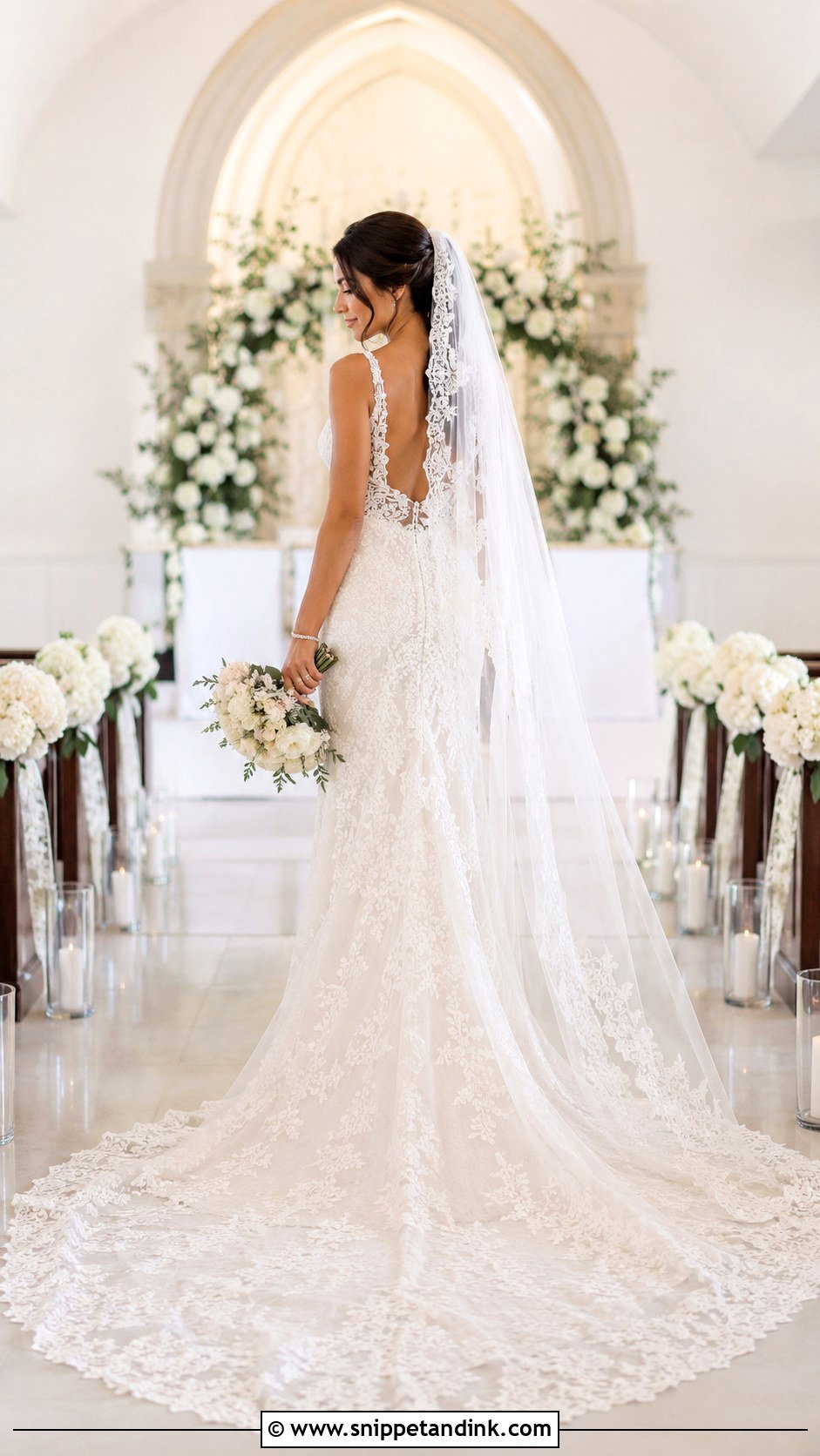 Lace Wedding Gown With Train - Snippet and Ink - 25 Lace Wedding Gowns