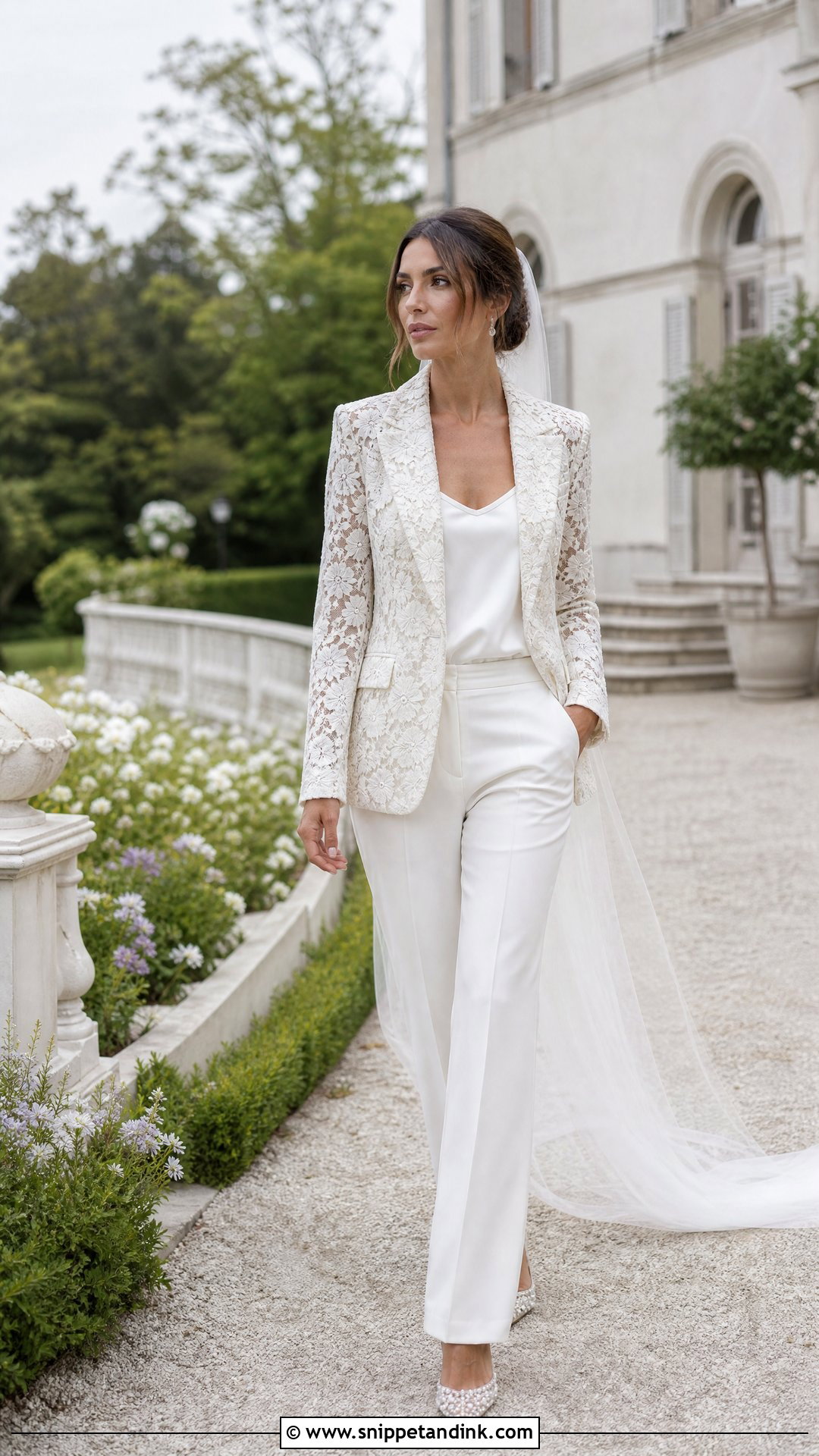 Lace Wedding Suit - Snippet and Ink - 25 Suit Wedding Dress Ideas