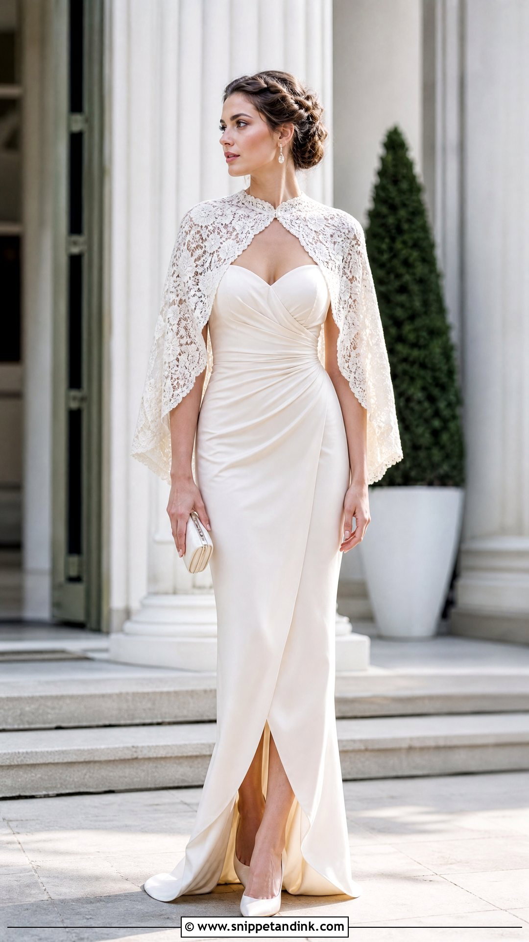 Lace Wedding Wrap With Strapless Dress - Snippet and Ink - 20 Wedding Wraps Ideas