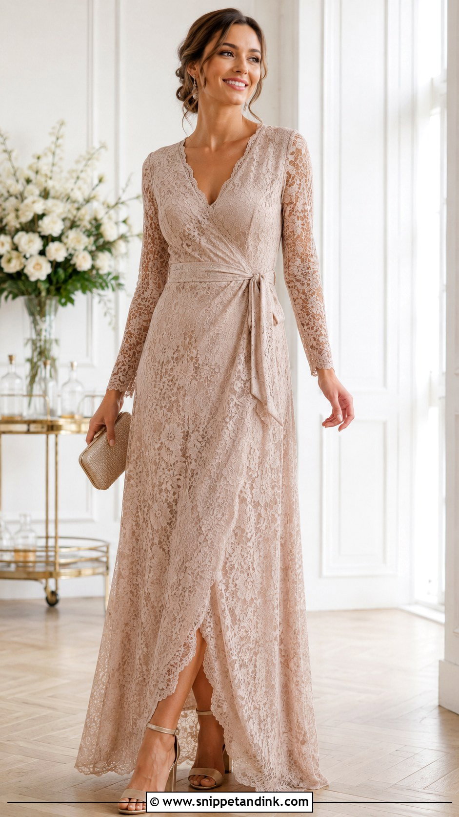 Lace Wrap Gown - Snippet and Ink - 25 Beautiful Lace Gown Styles