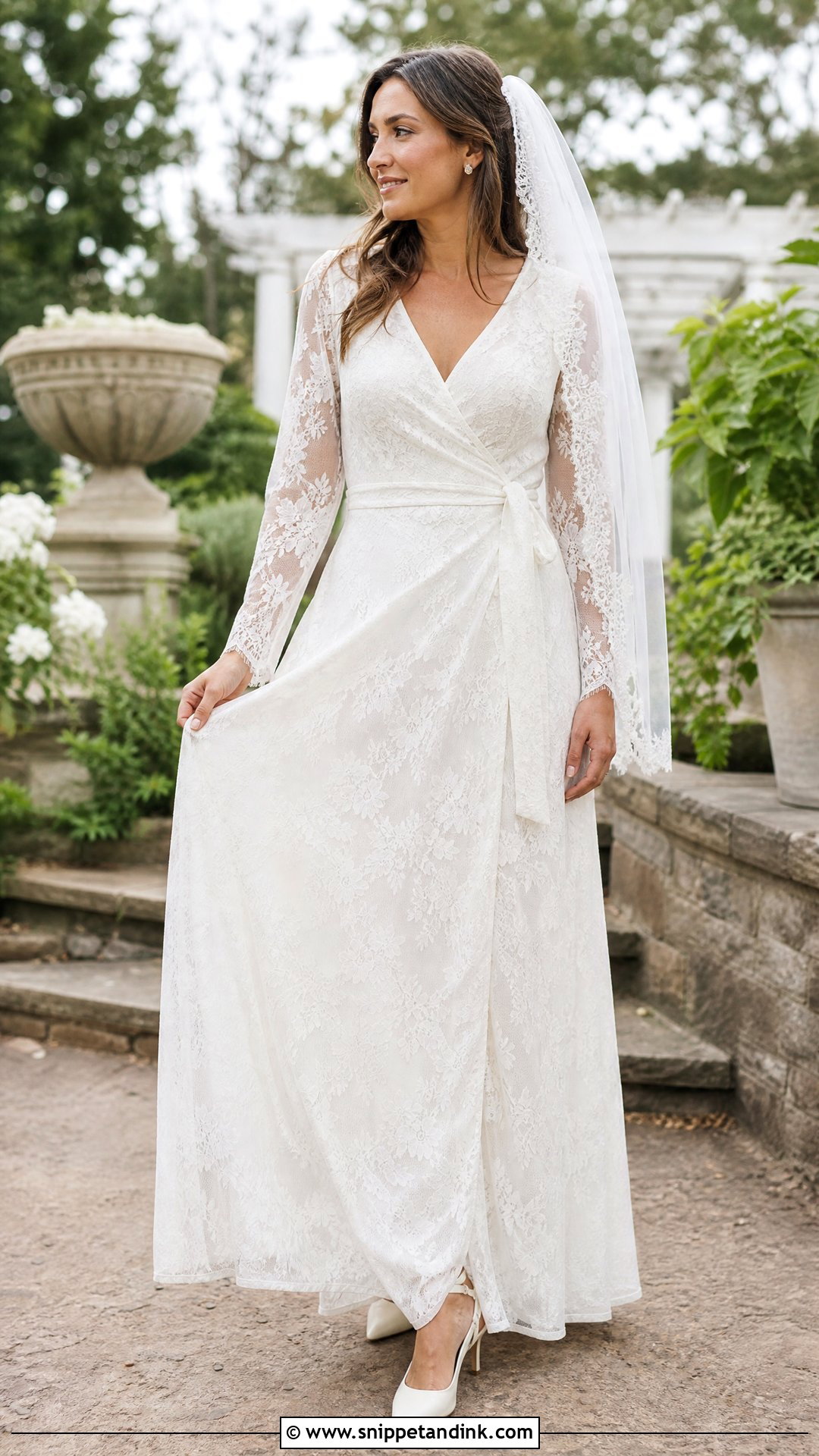Lace Wrap Wedding Dress - Snippet and Ink - 20 Wrap Wedding Dress Ideas