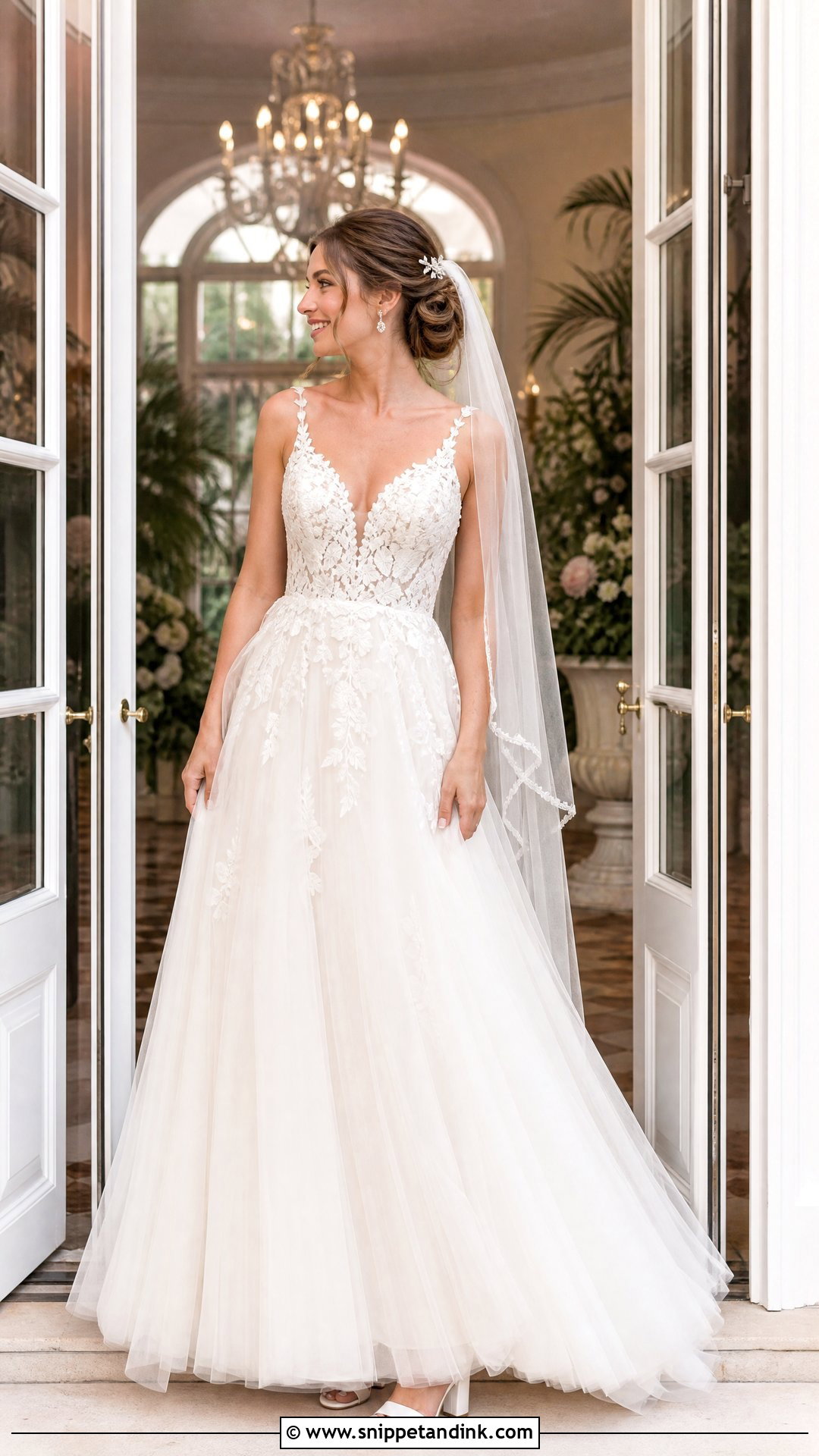 Lace and Tulle Wedding Dress - Snippet and Ink - 20 Flowy Lace Wedding Dress Ideas