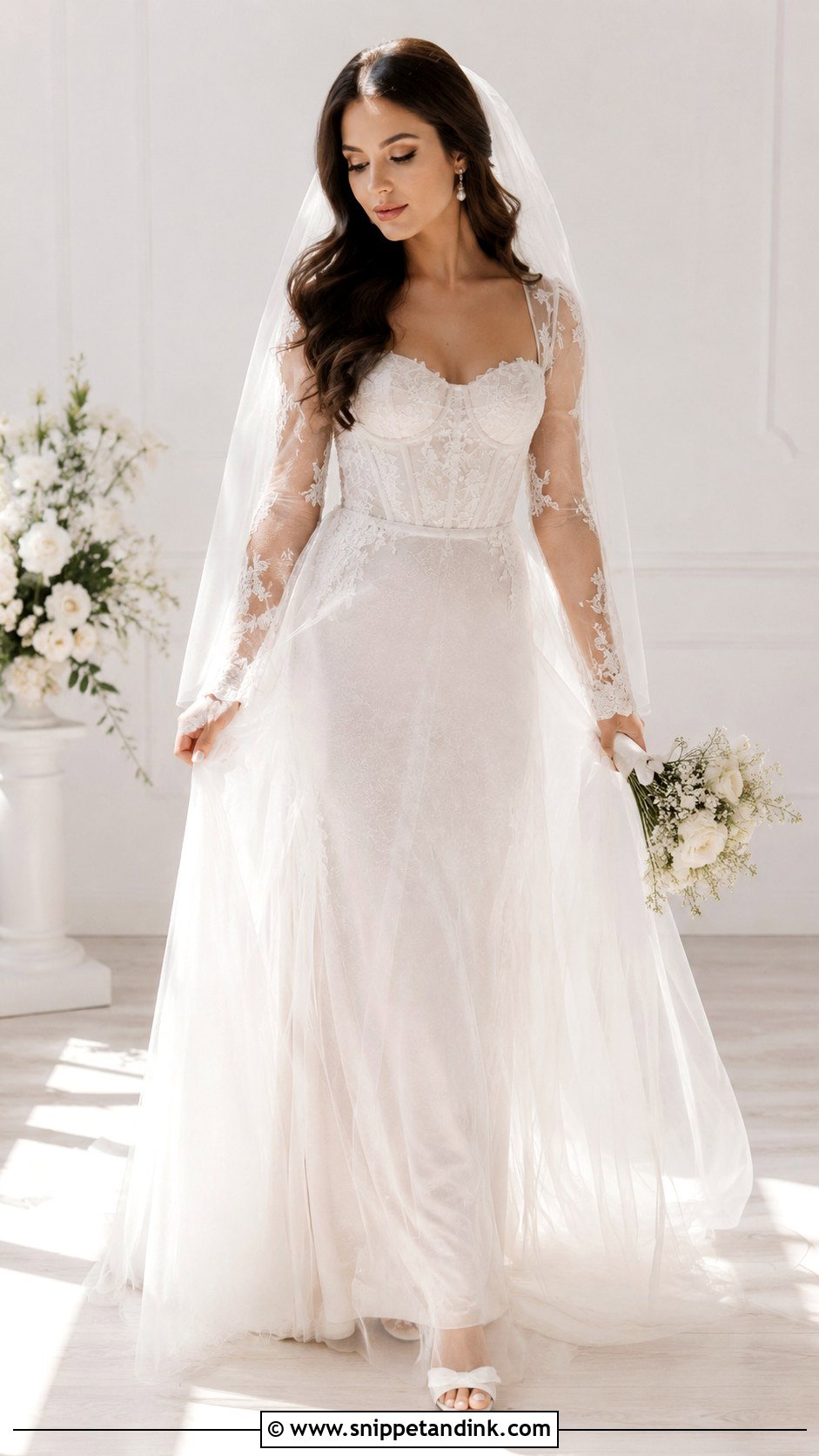 Lana Del Rey Sheer Sleeve Wedding Dress - Snippet and Ink - 25 Lana Del Rey Wedding Dress Ideas