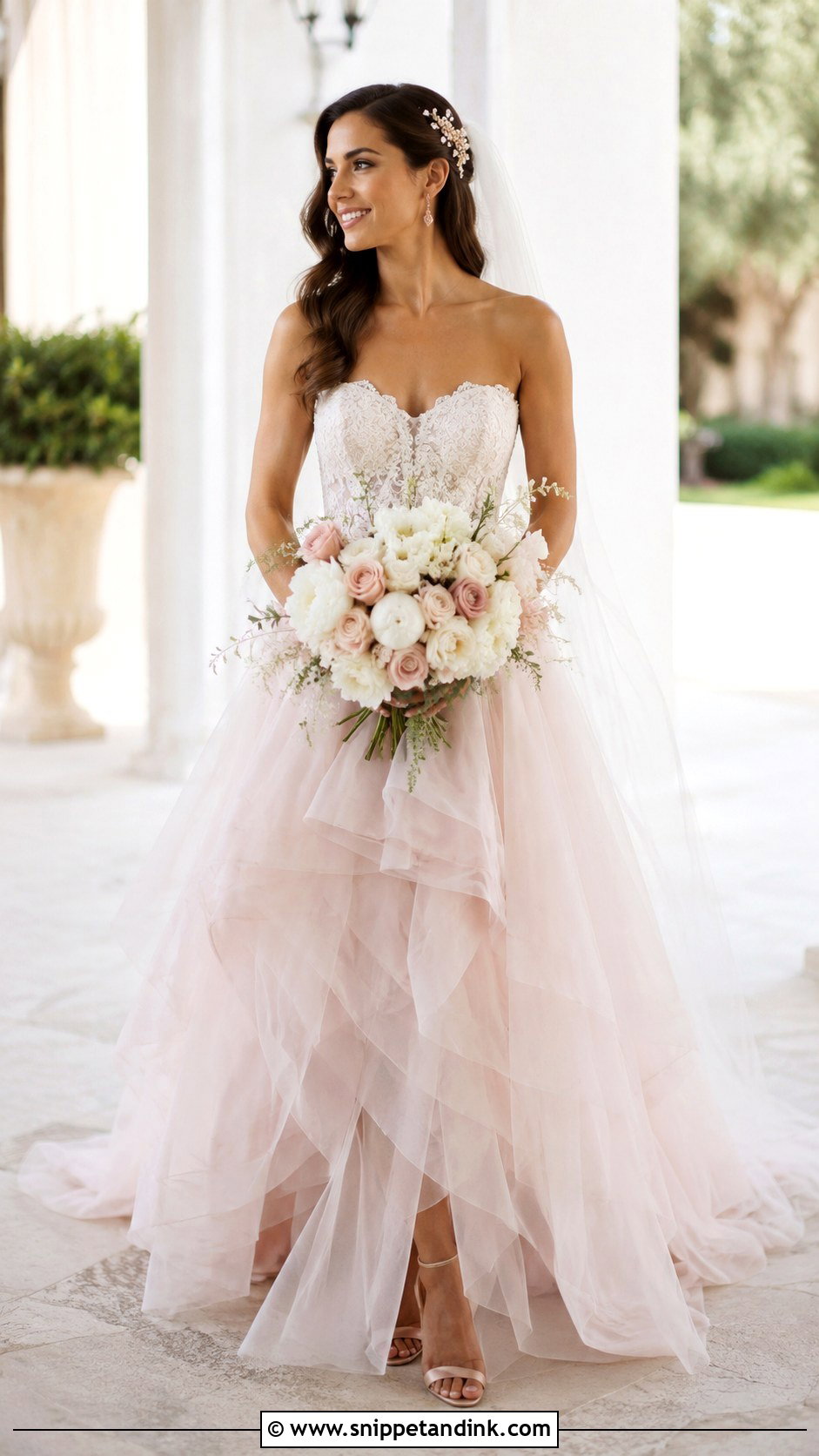 Lana Wedding Dress With Blush Tulle - Snippet and Ink - 20 Lana Wedding Dress Ideas