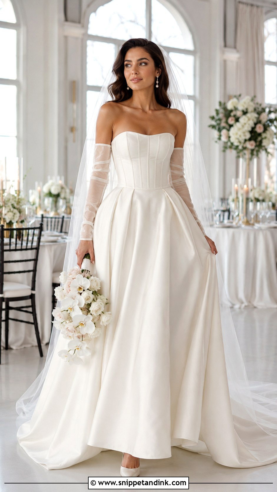 Lana Wedding Dress With Detachable Sleeves - Snippet and Ink - 20 Lana Wedding Dress Ideas