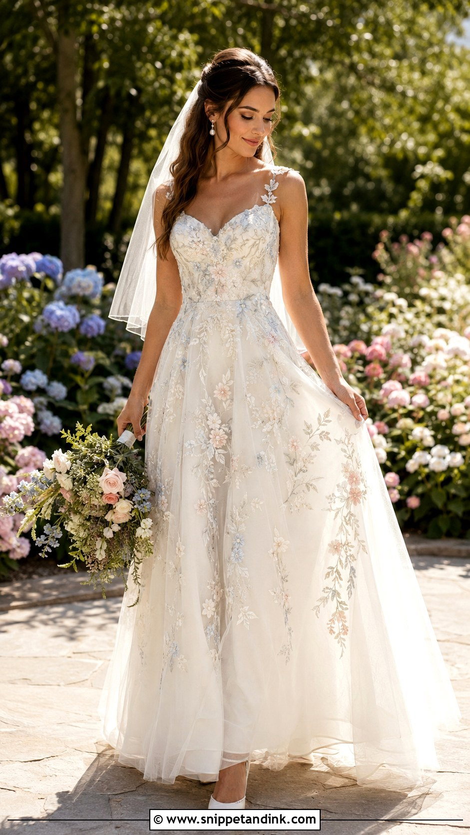 Lana Wedding Dress With Floral Embroidery - Snippet and Ink - 20 Lana Wedding Dress Ideas