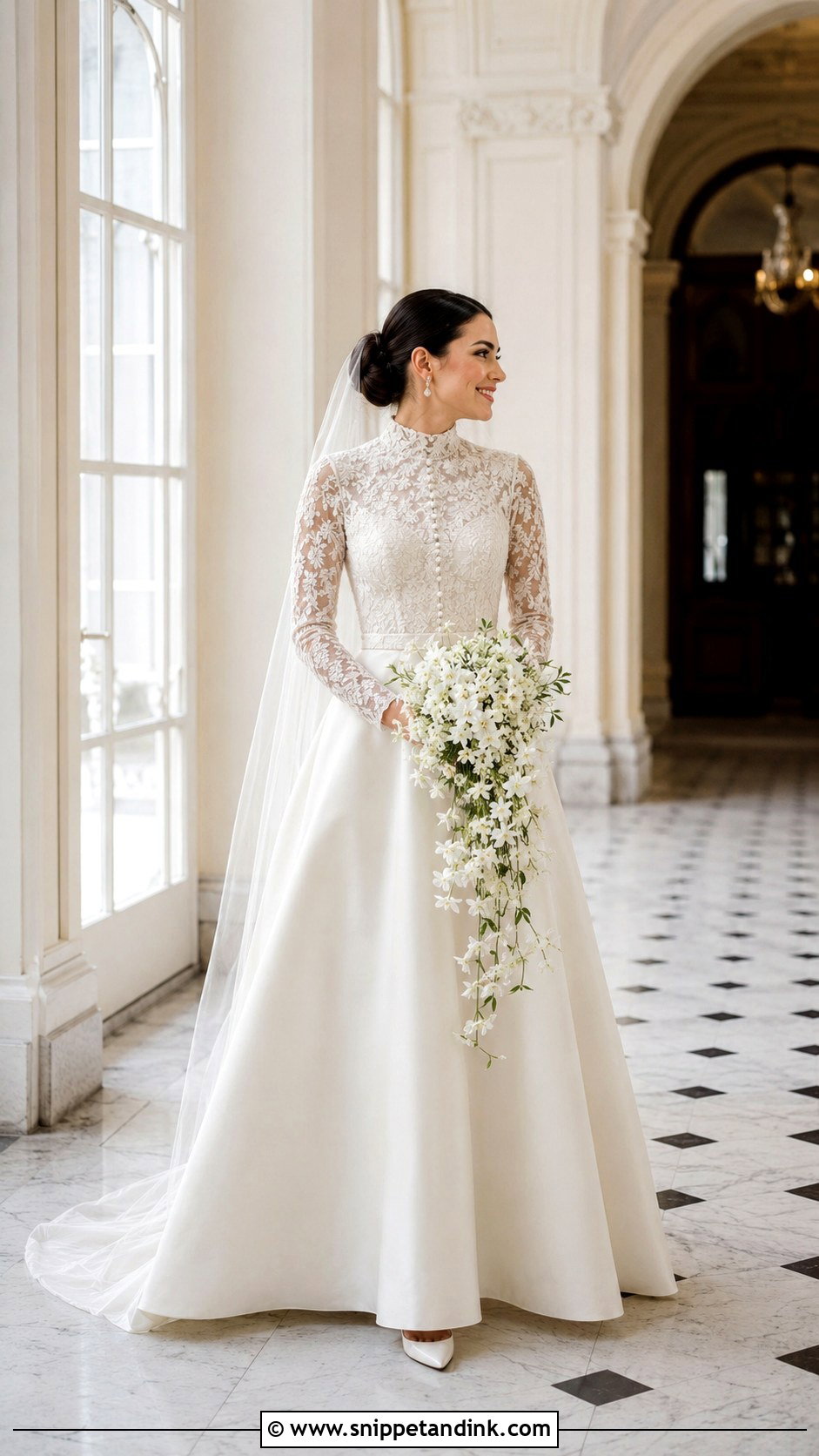 Lana Wedding Dress With High Neck Lace - Snippet and Ink - 20 Lana Wedding Dress Ideas