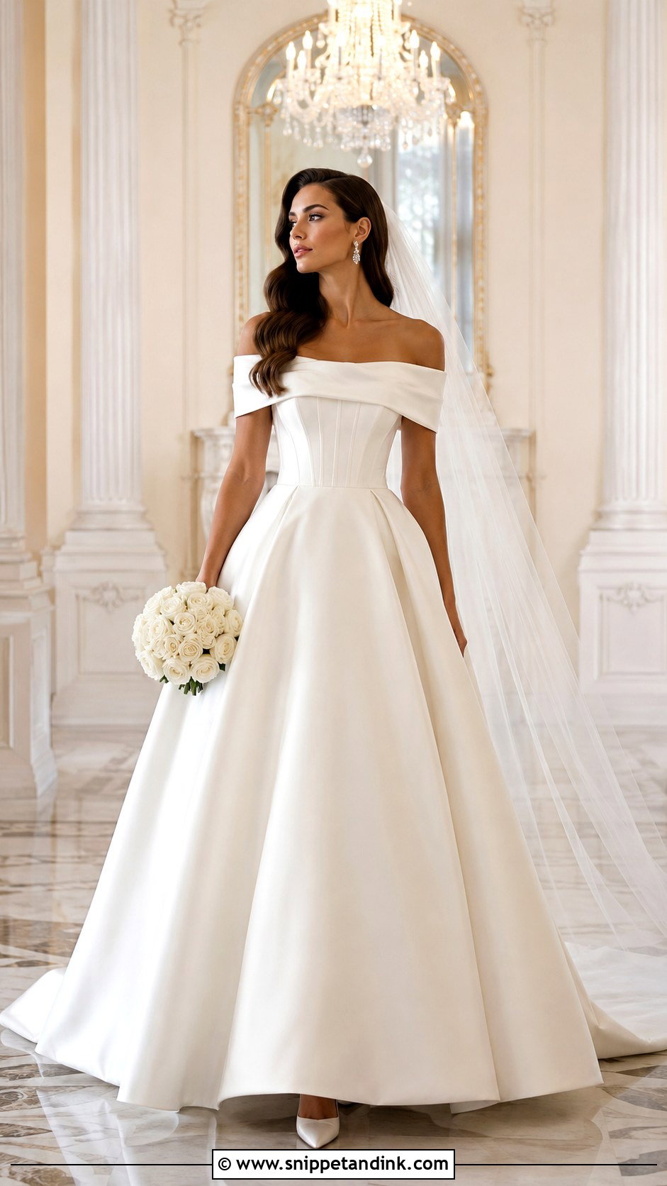 Lana Wedding Dress With Off Shoulder Neckline - Snippet and Ink - 20 Lana Wedding Dress Ideas