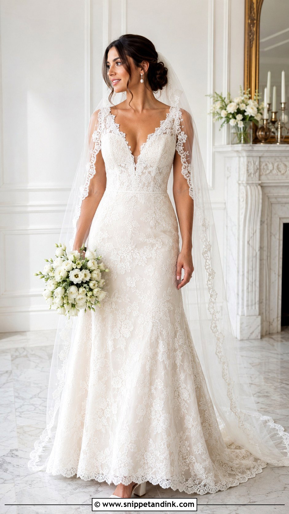 Lana Wedding Dress With Scalloped Lace - Snippet and Ink - 20 Lana Wedding Dress Ideas