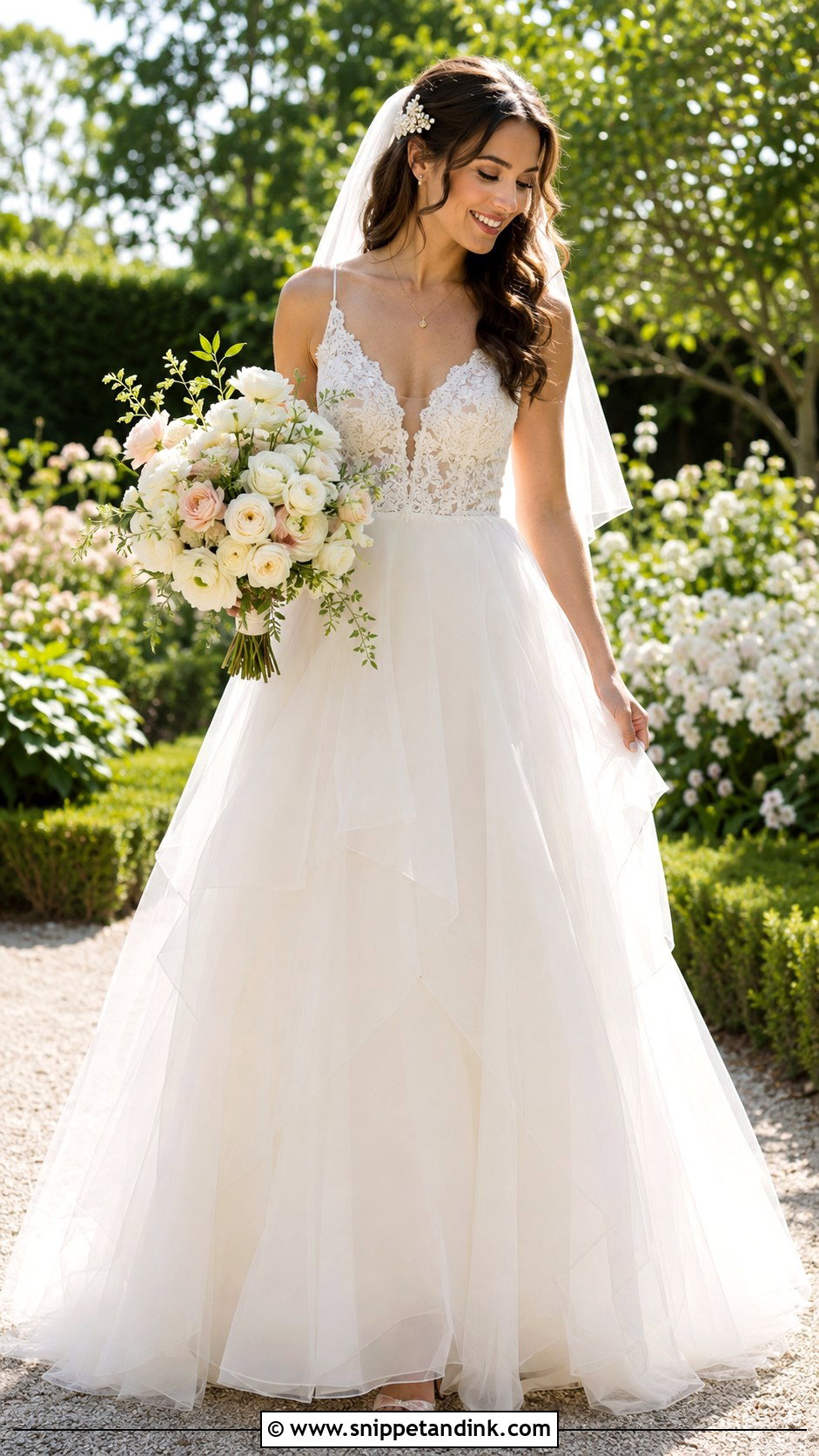 Lana Wedding Dress With Silk Tulle Skirt - Snippet and Ink - 20 Lana Wedding Dress Ideas
