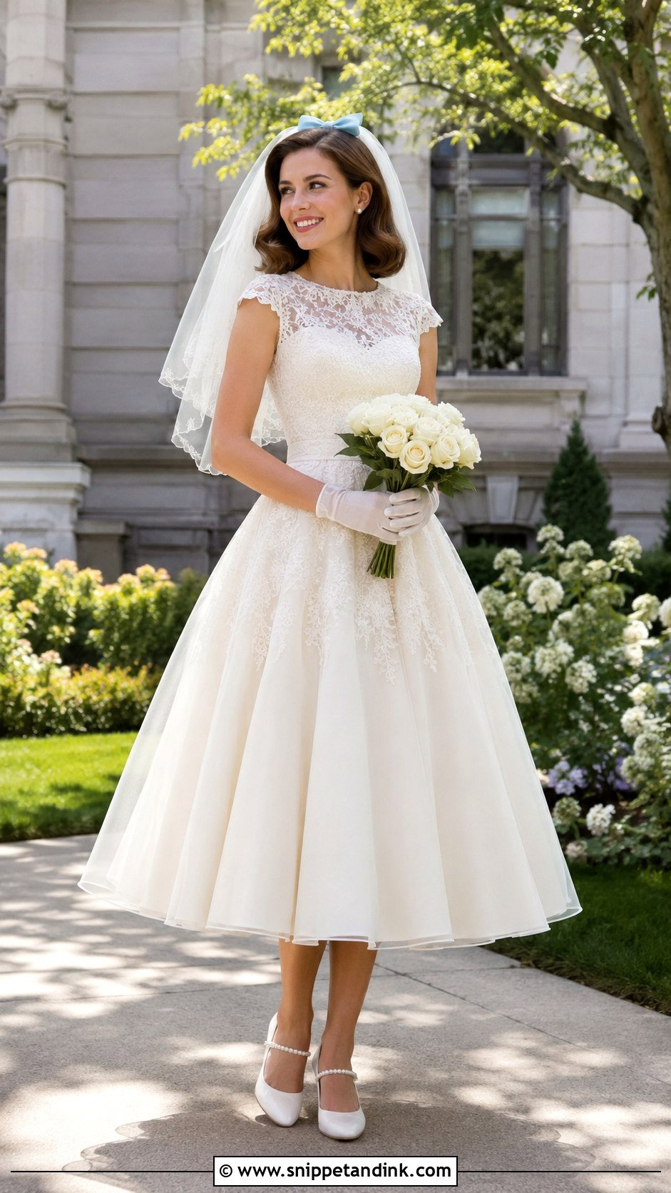 Lana Wedding Dress With Tea Length Skirt - Snippet and Ink - 20 Lana Wedding Dress Ideas