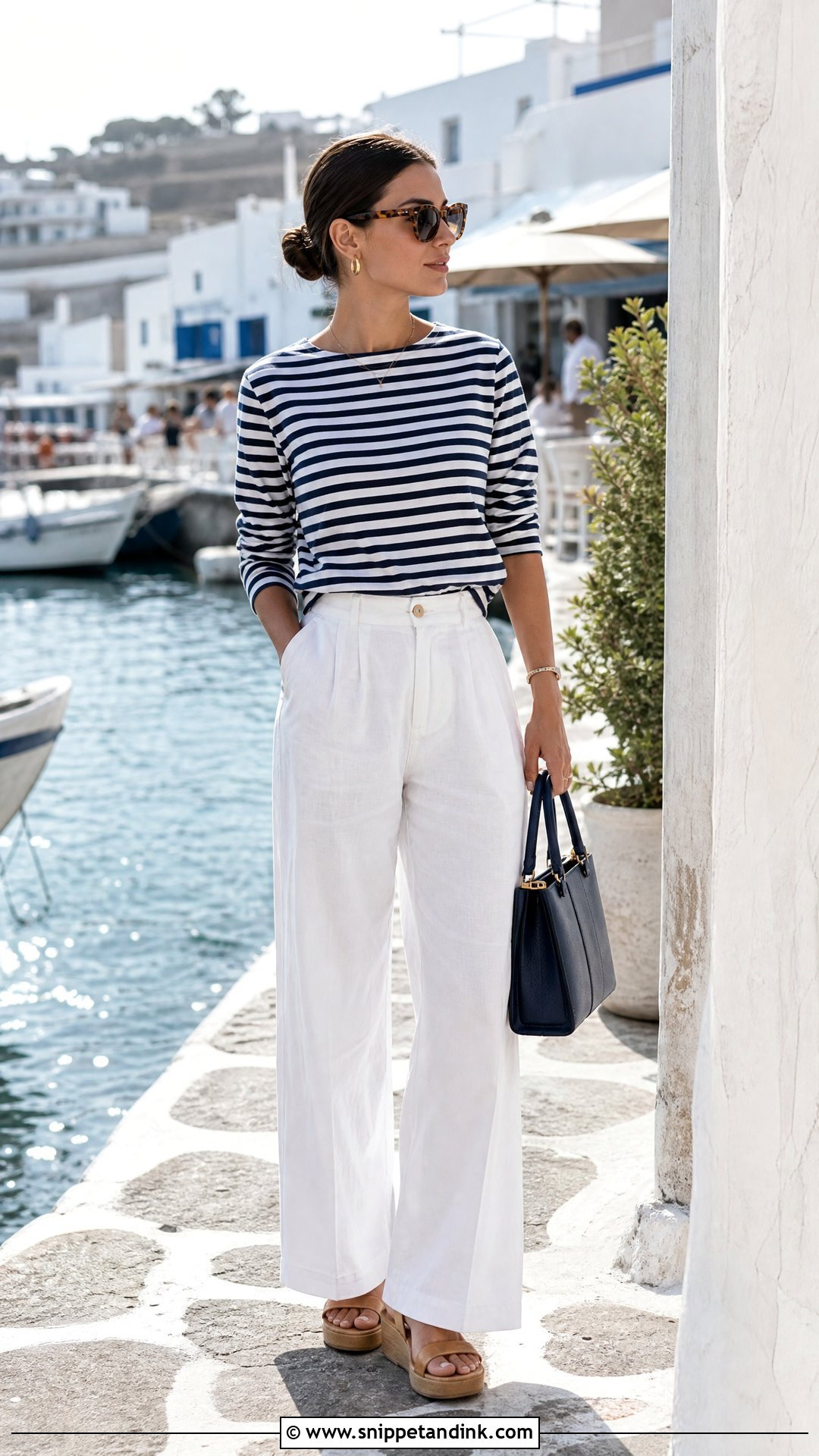 Last Toast on the Coast Sailor Top And White Pants - Snippet and Ink - 20 Last Toast on the Coast Bachelorette Outfit Ideas