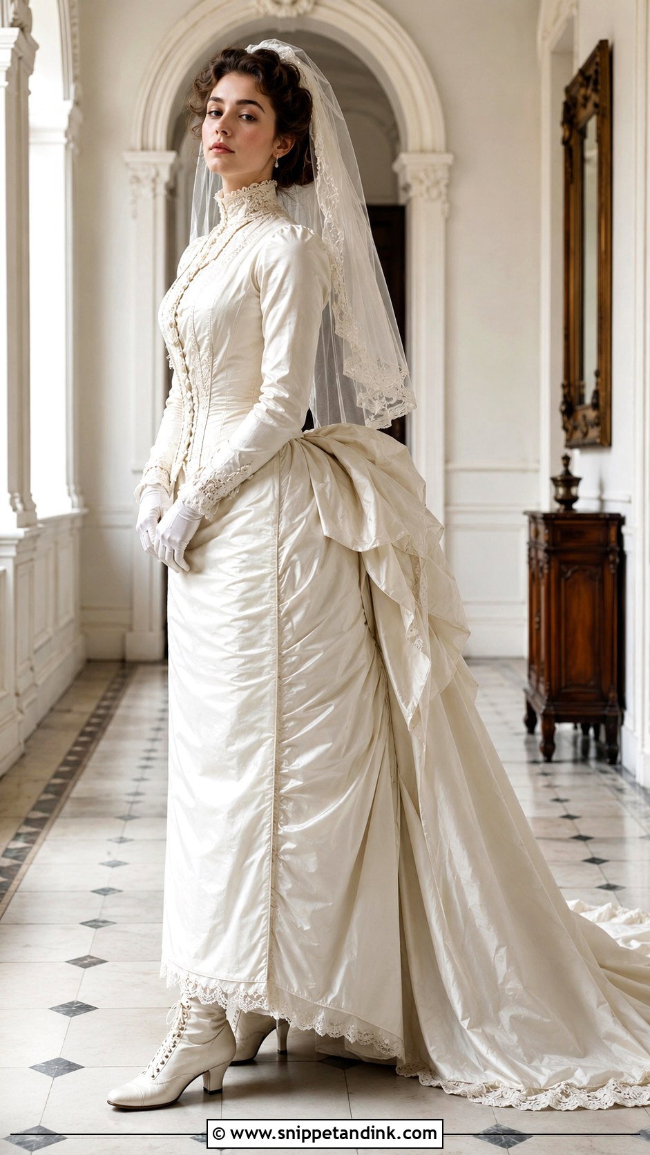 Late Victorian Bustle Wedding Dress - Snippet and Ink - 25 Historical Wedding Dresses