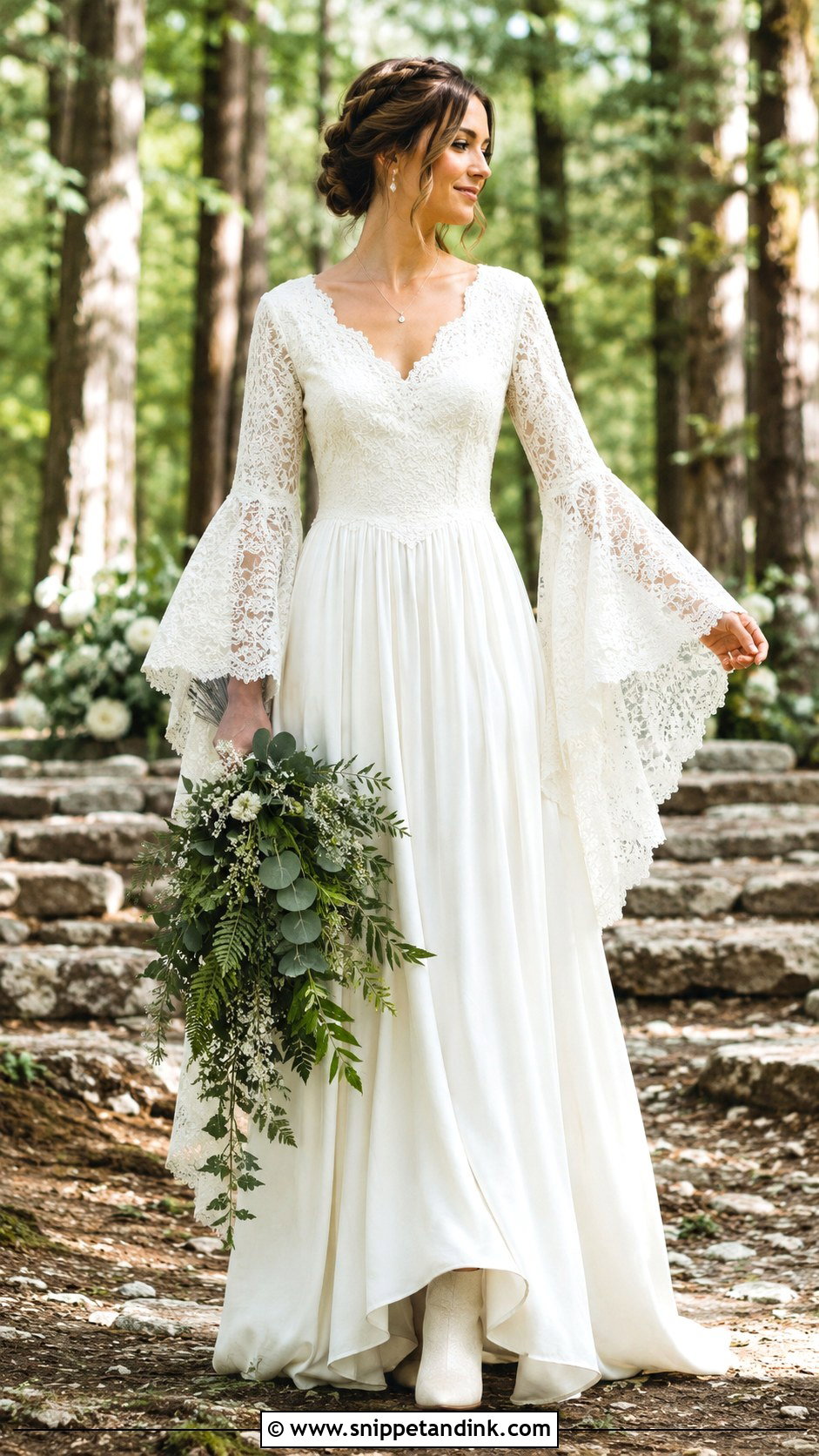 Laura Ashley Bell Sleeve Wedding Dress - Snippet and Ink - 20 Laura Ashley Wedding Dress Ideas