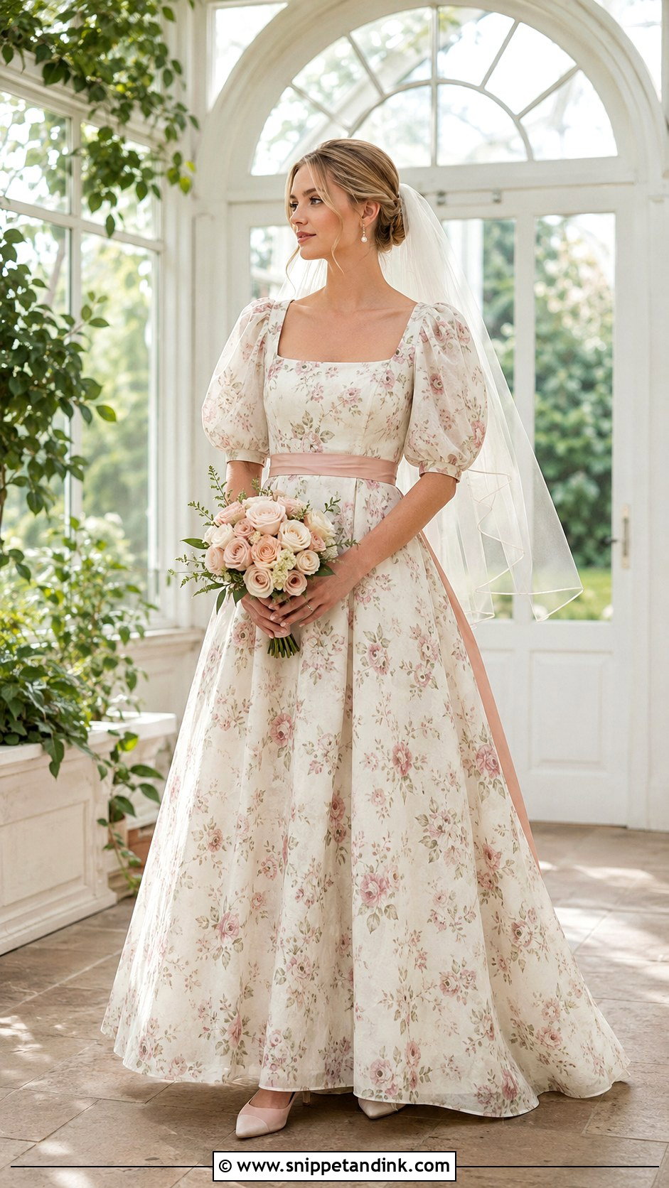Laura Ashley Pink Floral Wedding Dress - Snippet and Ink - 20 Laura Ashley Wedding Dress Ideas