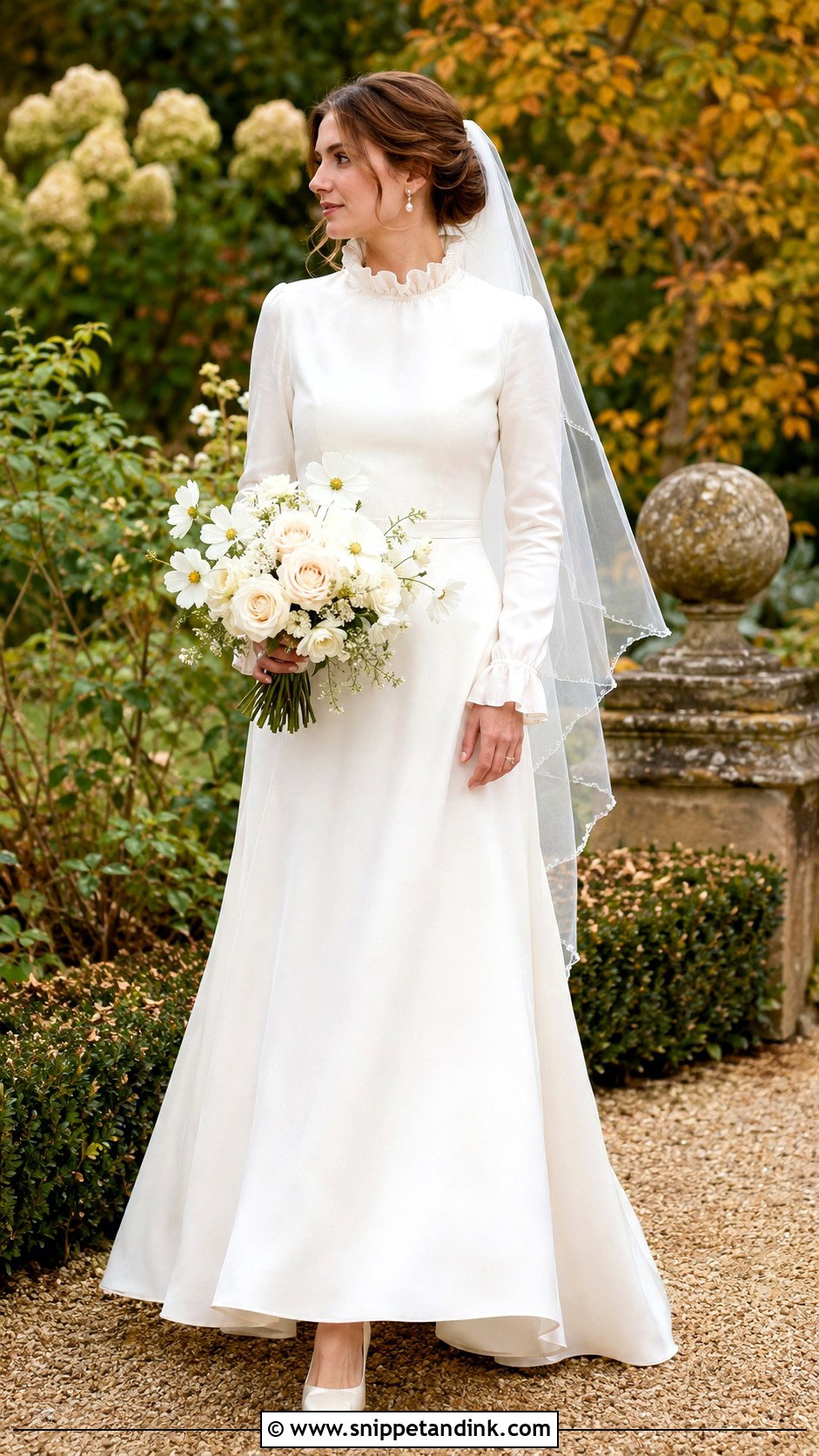 Laura Ashley Ruffled Collar Wedding Dress - Snippet and Ink - 20 Laura Ashley Wedding Dress Ideas