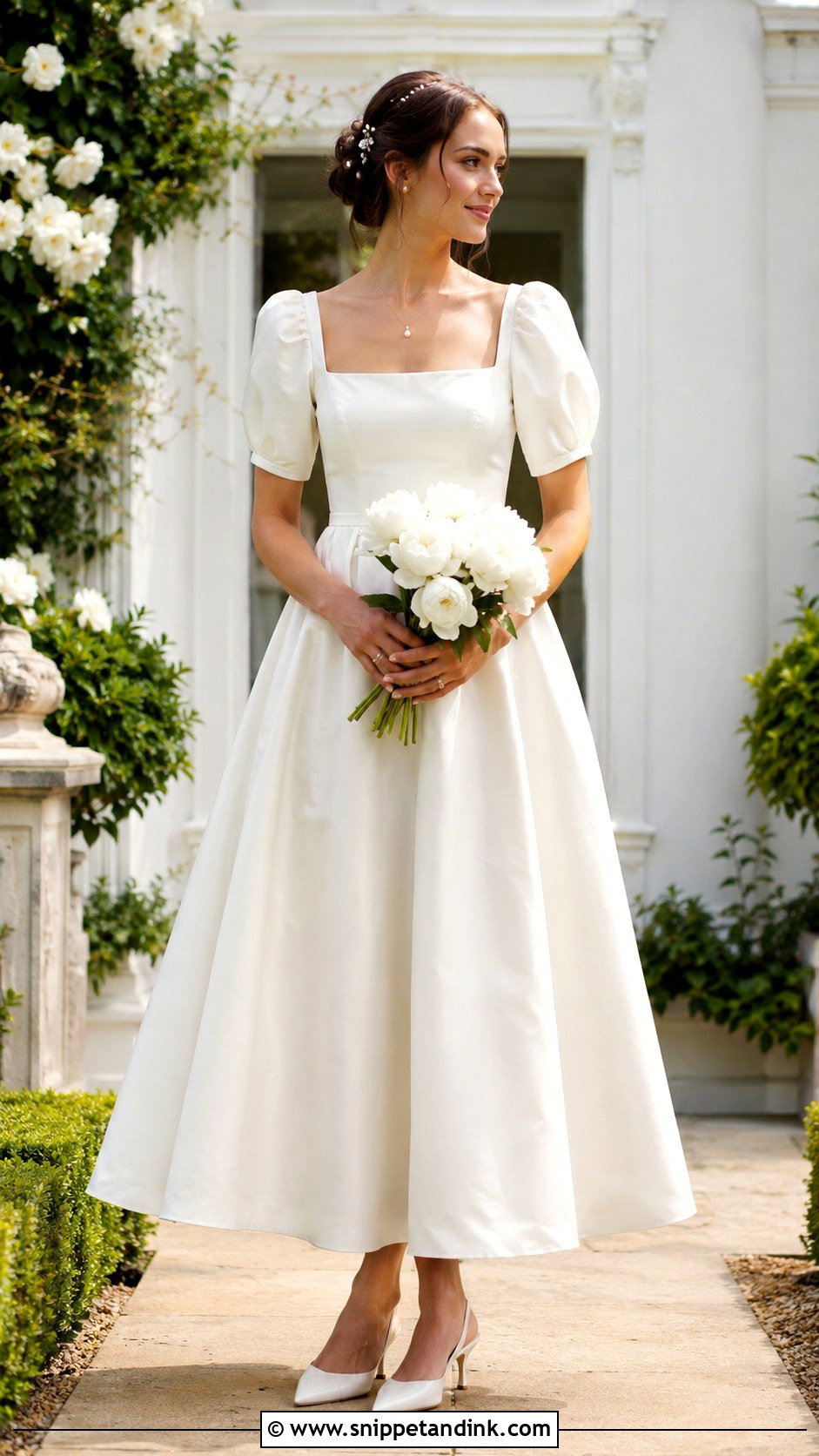 Laura Ashley Square Neck Wedding Dress - Snippet and Ink - 20 Laura Ashley Wedding Dress Ideas