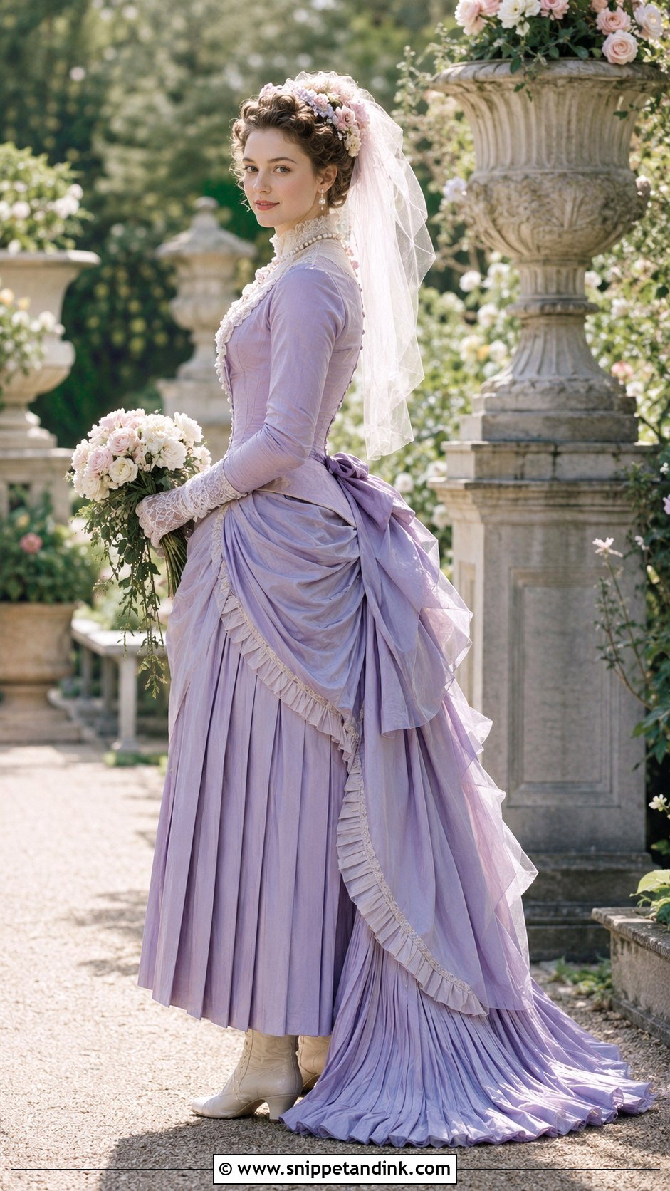 Lavender 1880s Wedding Dress - Snippet and Ink - 20 1880s Wedding Dress Ideas