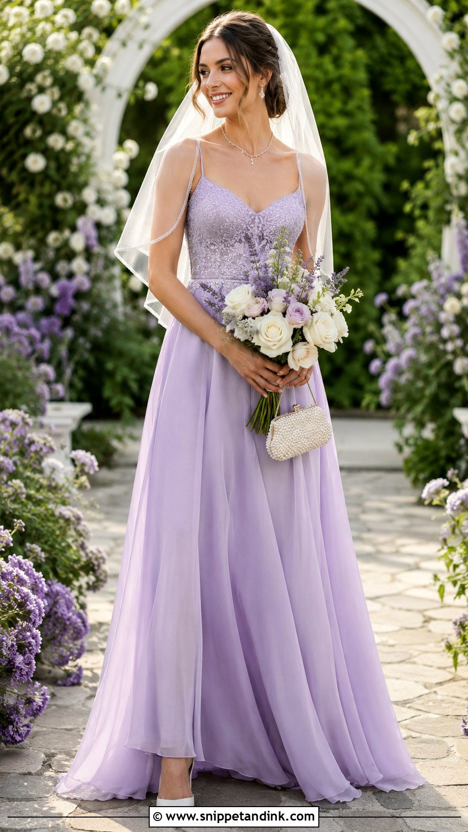 Lavender A Line Bridal Dress - Snippet and Ink - 20 Lavender Bridal Dress Ideas