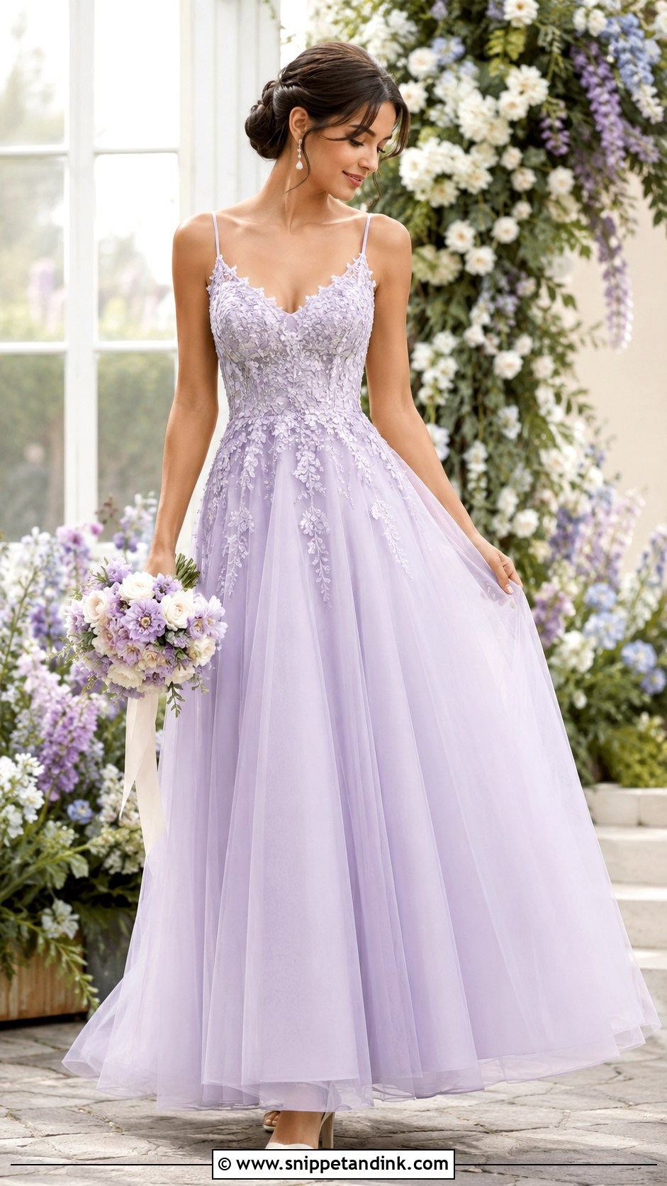 Lavender A Line Wedding Dress - Snippet and Ink - 30 Lavender Wedding Dress Ideas