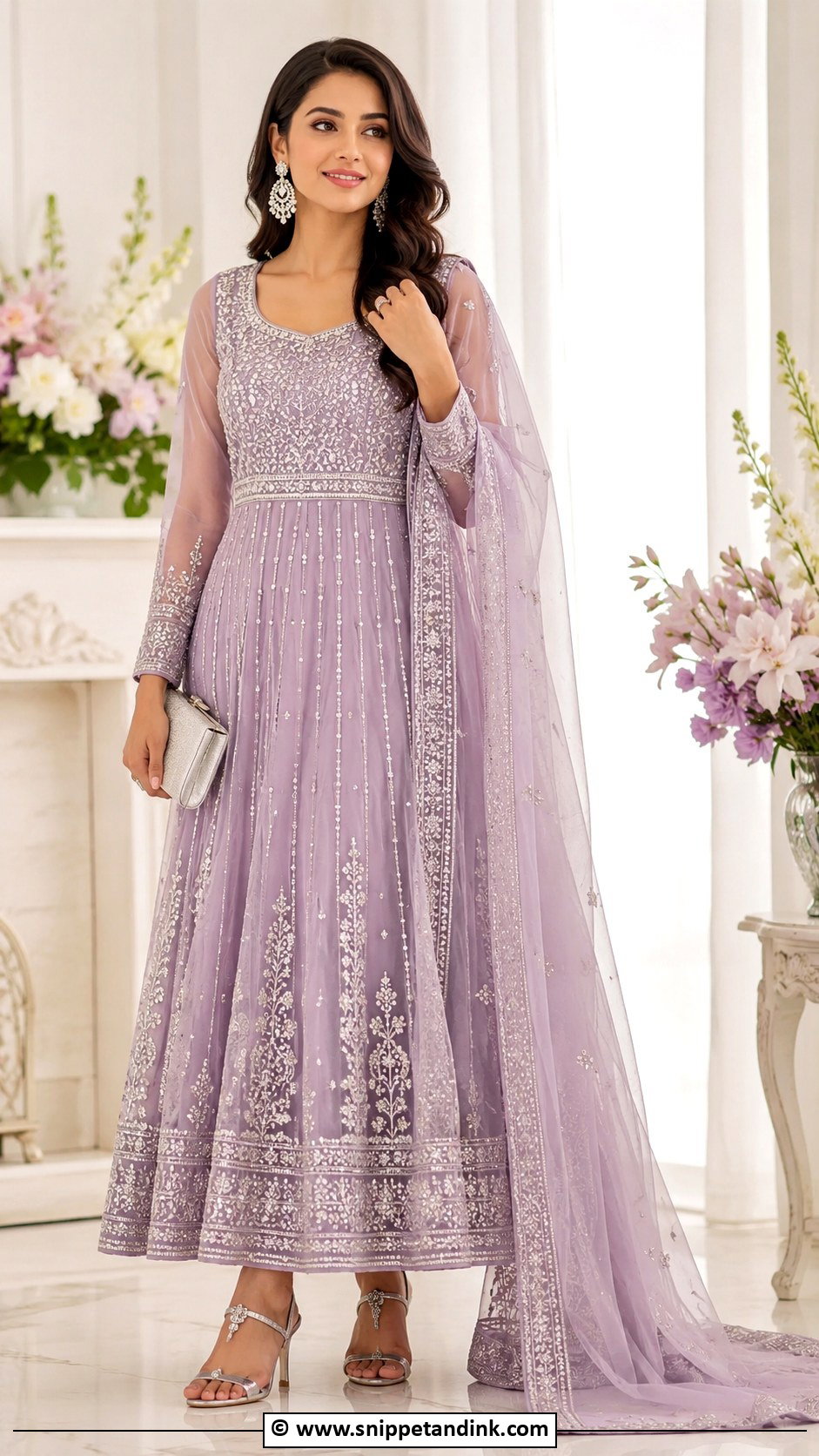 Lavender Anarkali Wedding Suit - Snippet and Ink - 25 Heavy Anarkali Wedding Suits