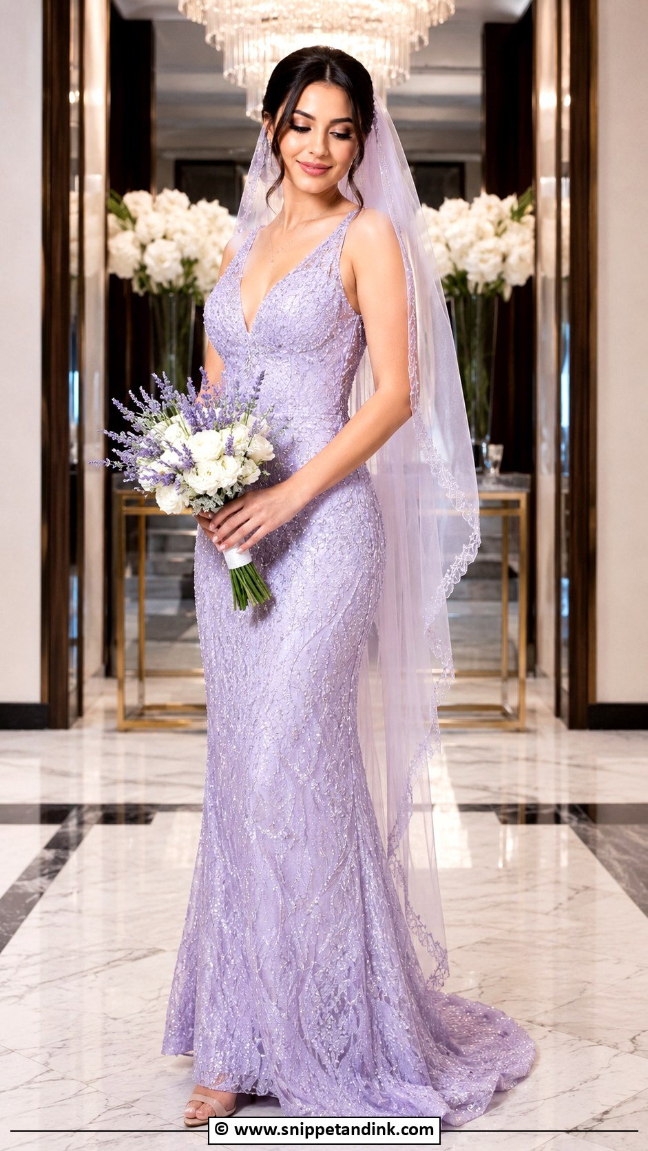 Lavender Beaded Wedding Dress - Snippet and Ink - 30 Purple Wedding Dress Ideas