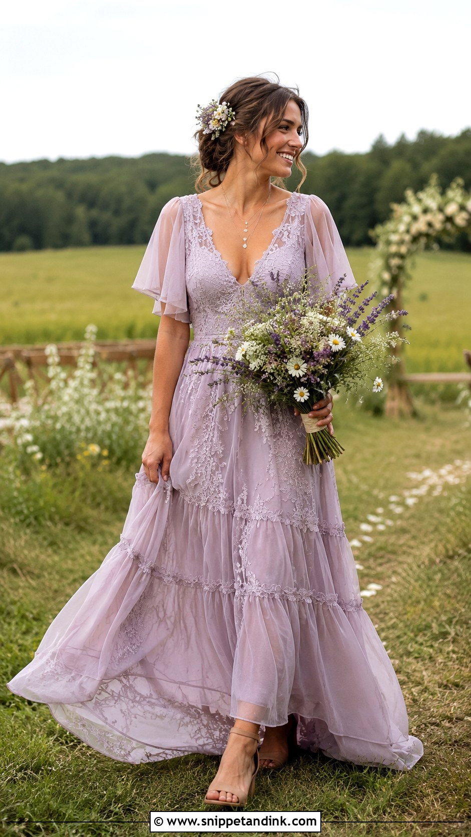 Lavender Boho Wedding Dress - Snippet and Ink - 30 Lavender Wedding Dress Ideas