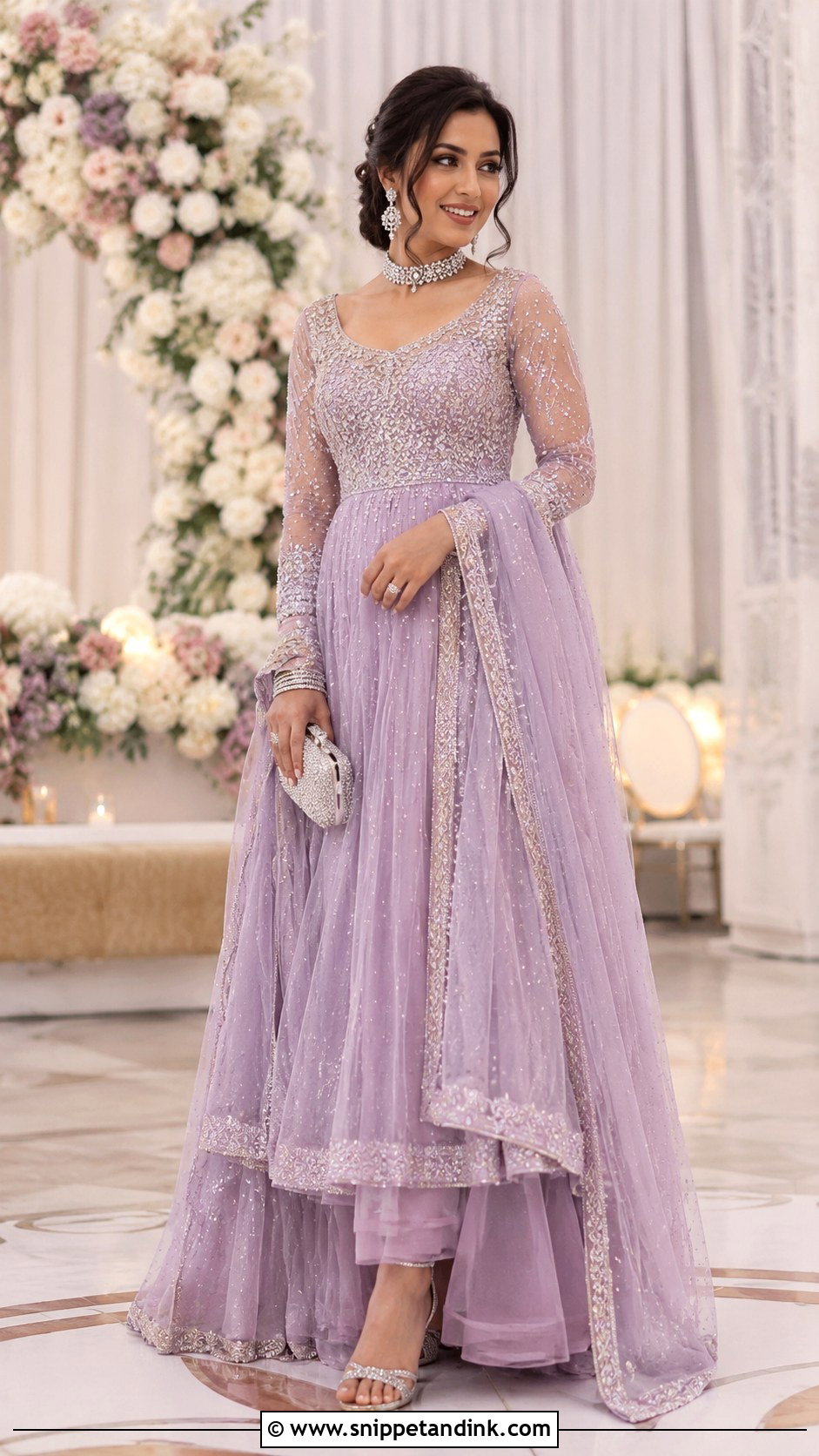 Lavender Bridal Anarkali Suit - Snippet and Ink - 20 Bridal Anarkali Suits Brides