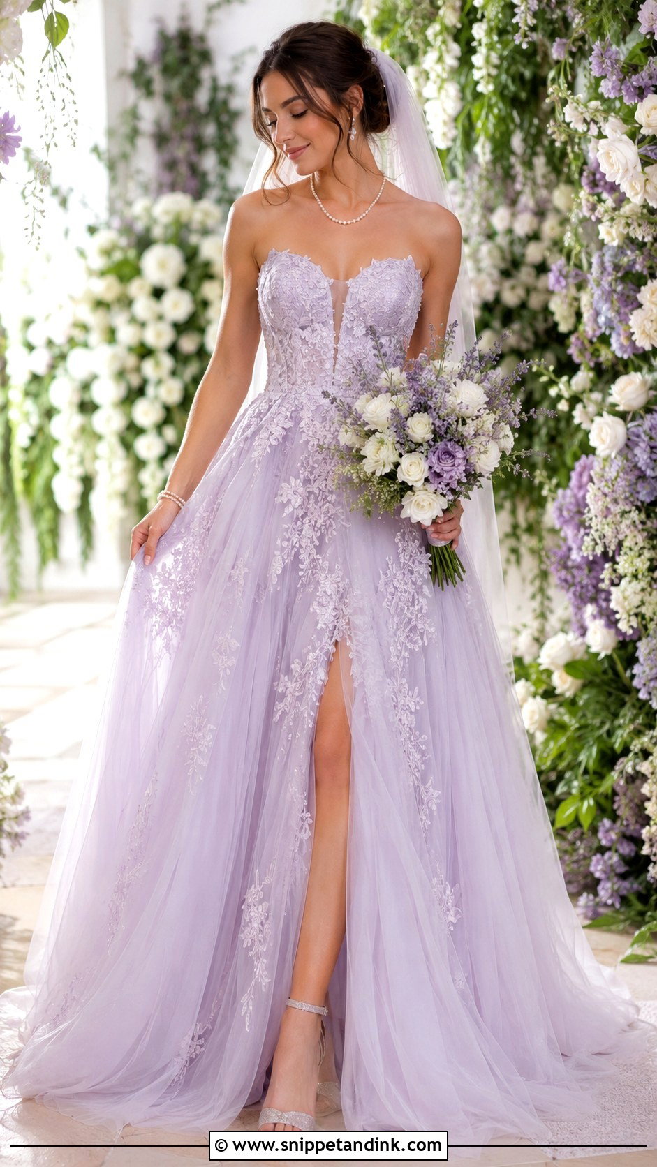Lavender Bridal Gown - Snippet and Ink - 30 Lavender Gown Ideas