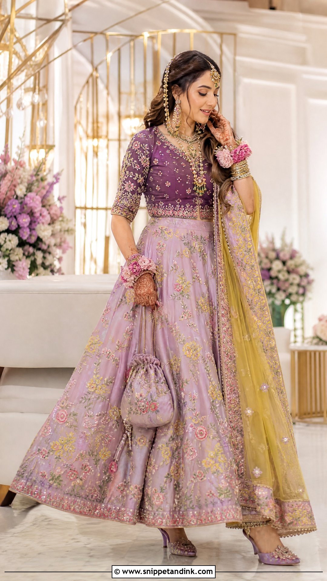 Lavender Bridal Mehandi Lehenga - Snippet and Ink - 20 Pakistani Mehandi Dresses for Brides