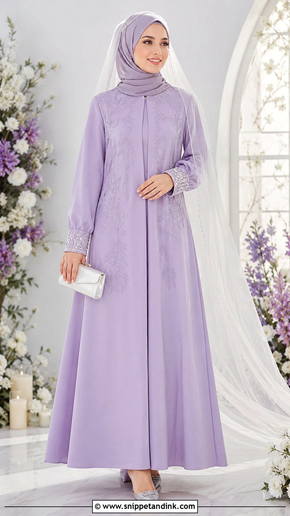 Lavender Bride Abaya - Snippet and Ink - 20 Bride Abaya Ideas
