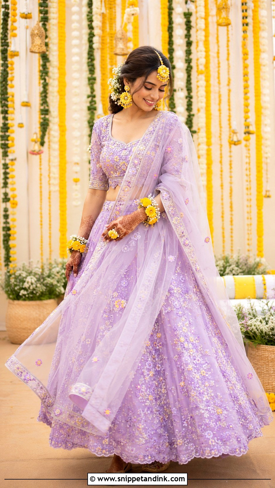 Lavender Bride Haldi Outfit - Snippet and Ink - 25 Lavender Haldi Outfit Ideas